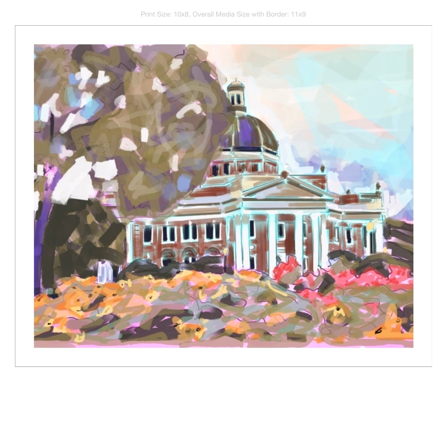Southern Miss Campus Giclee on Premium Heavyweight Paper