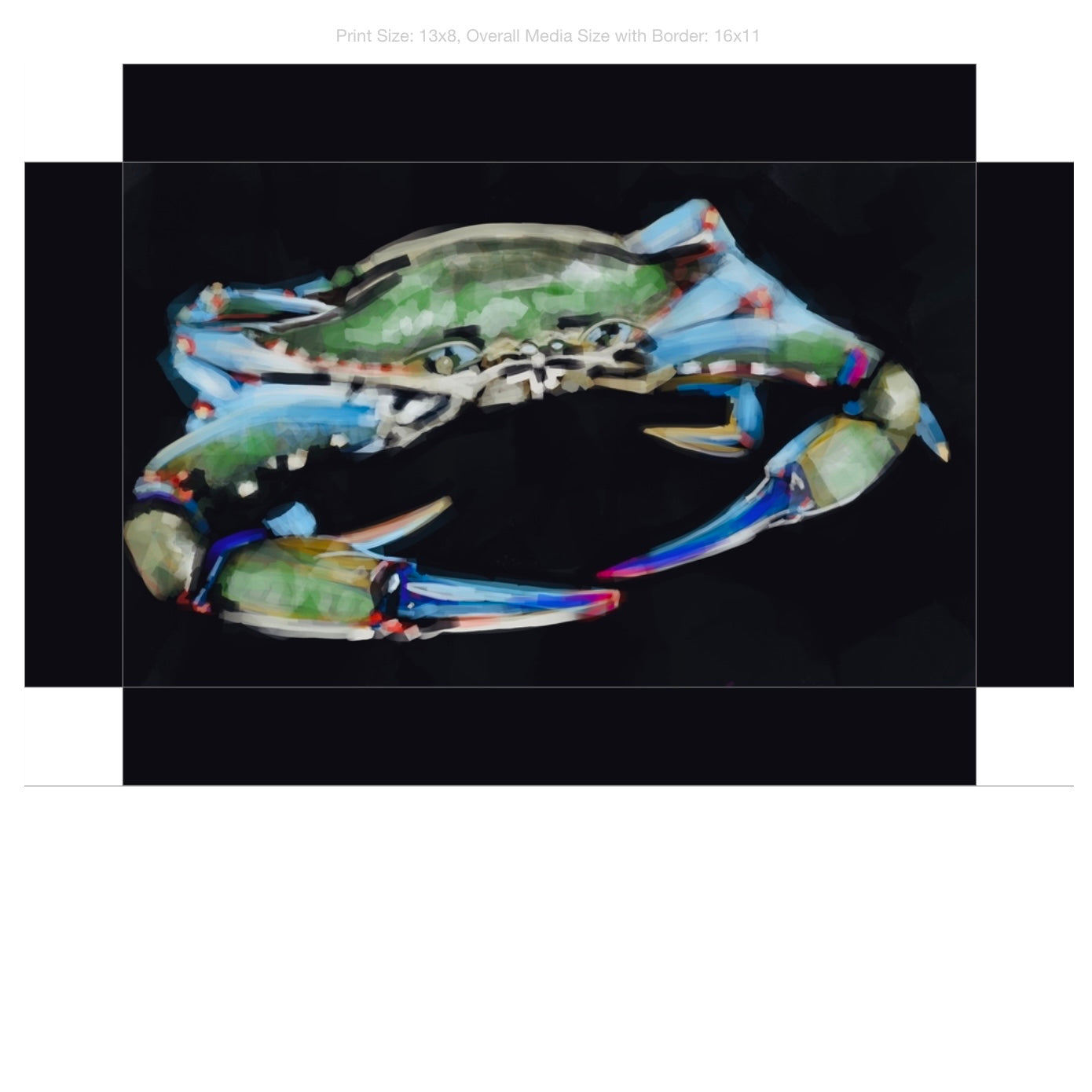 Colorful Crab on Gallery Wrapped Canvas