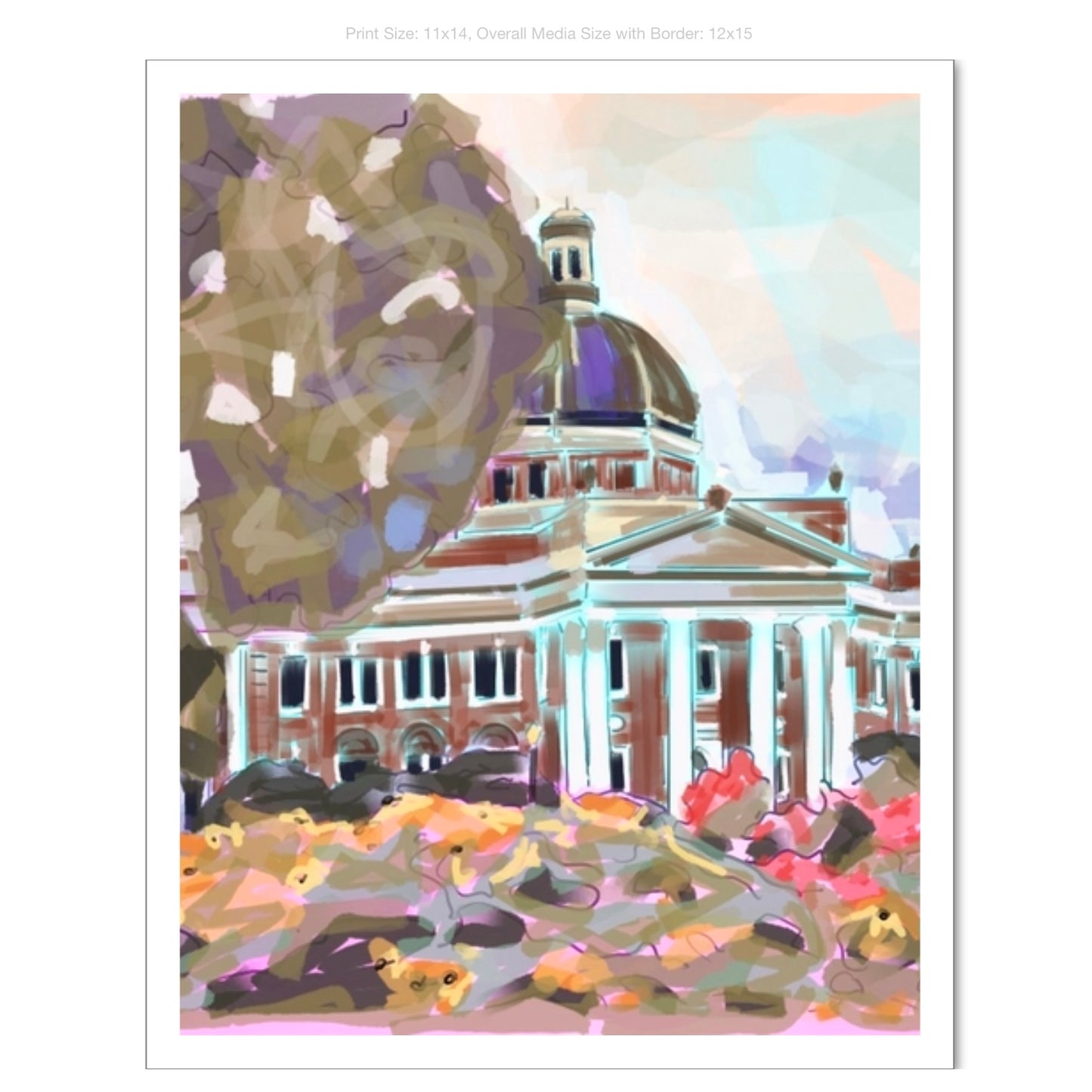 Southern Miss Campus Giclee on Premium Heavyweight Paper