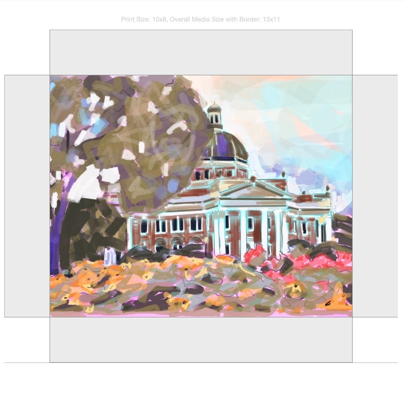 Southern Miss Campus Giclee on Gallery Wrapped Canvas