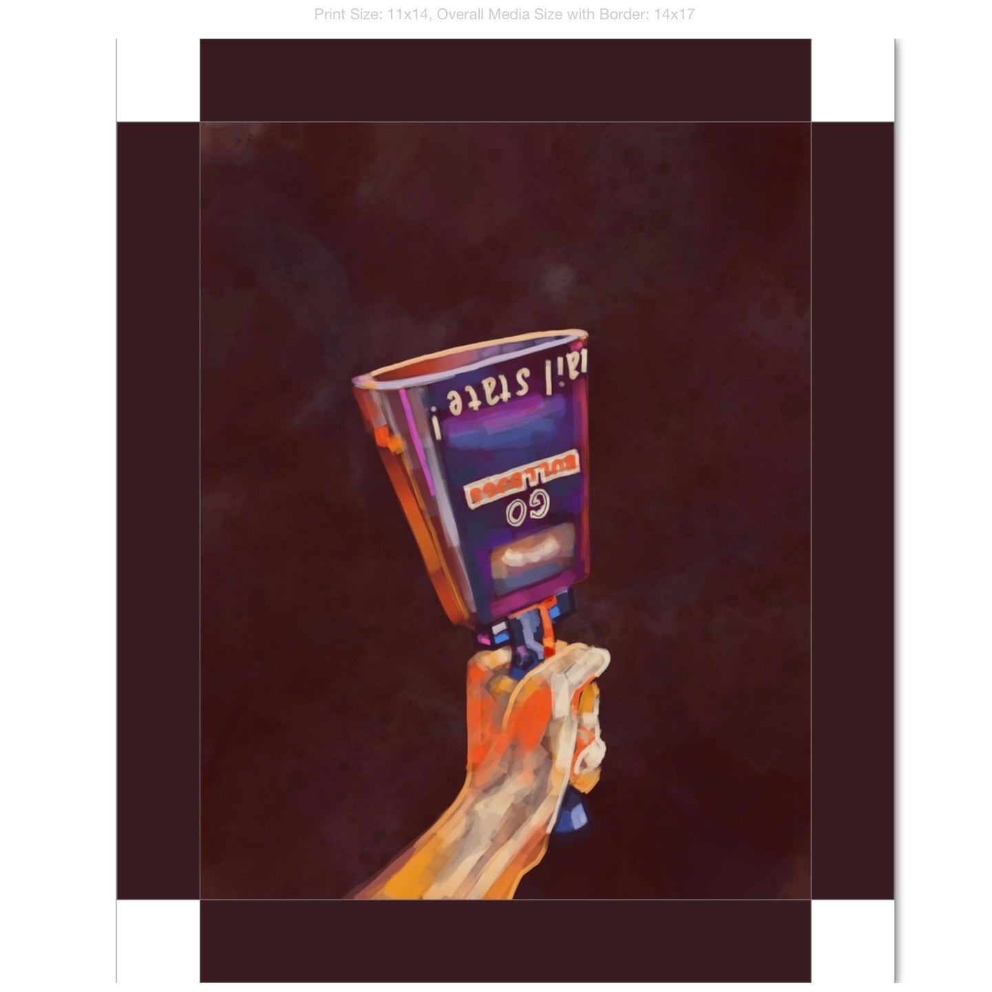 More Cowbell (Maroon) Giclee on Gallery Wrapped Canvas