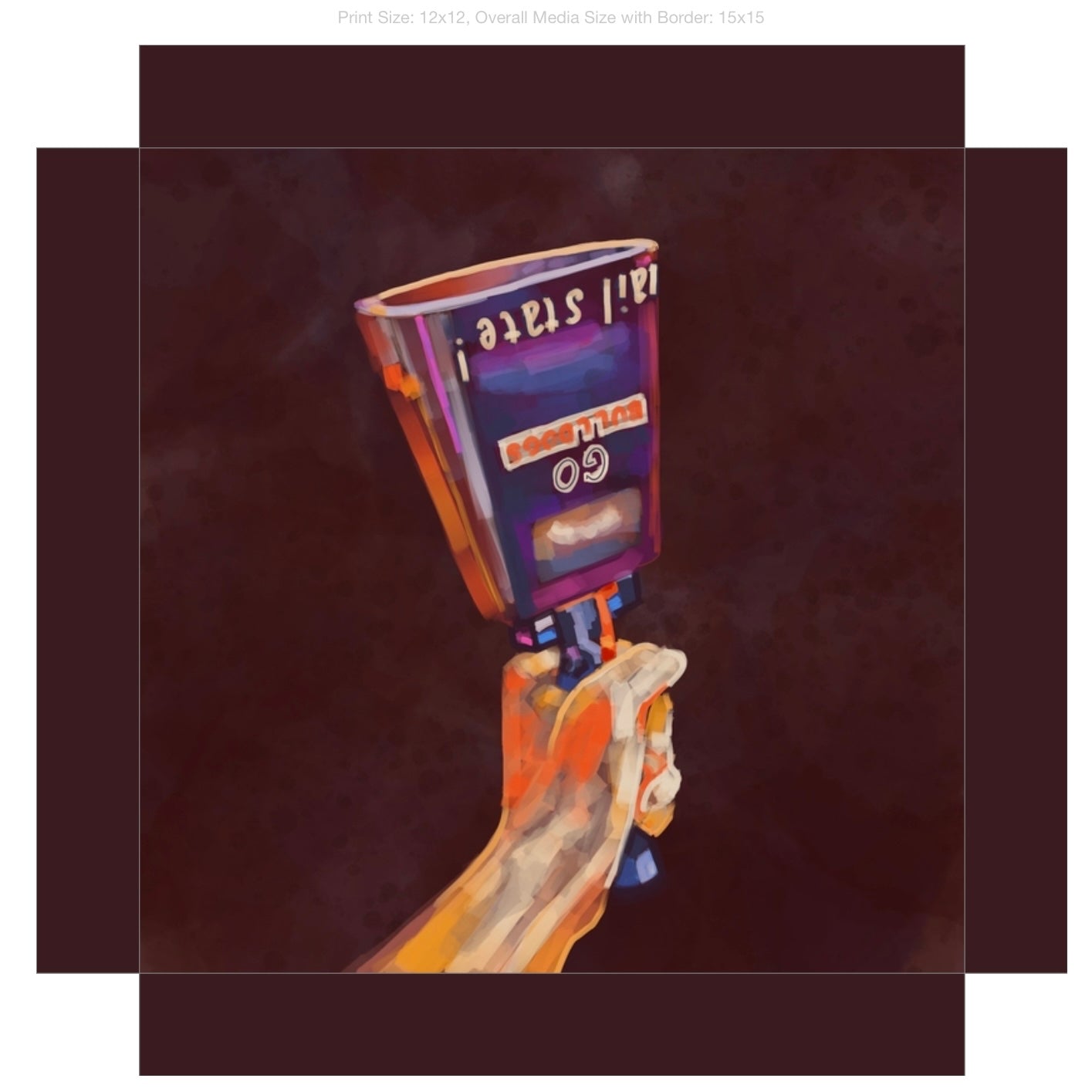 More Cowbell (Maroon) Giclee on Gallery Wrapped Canvas