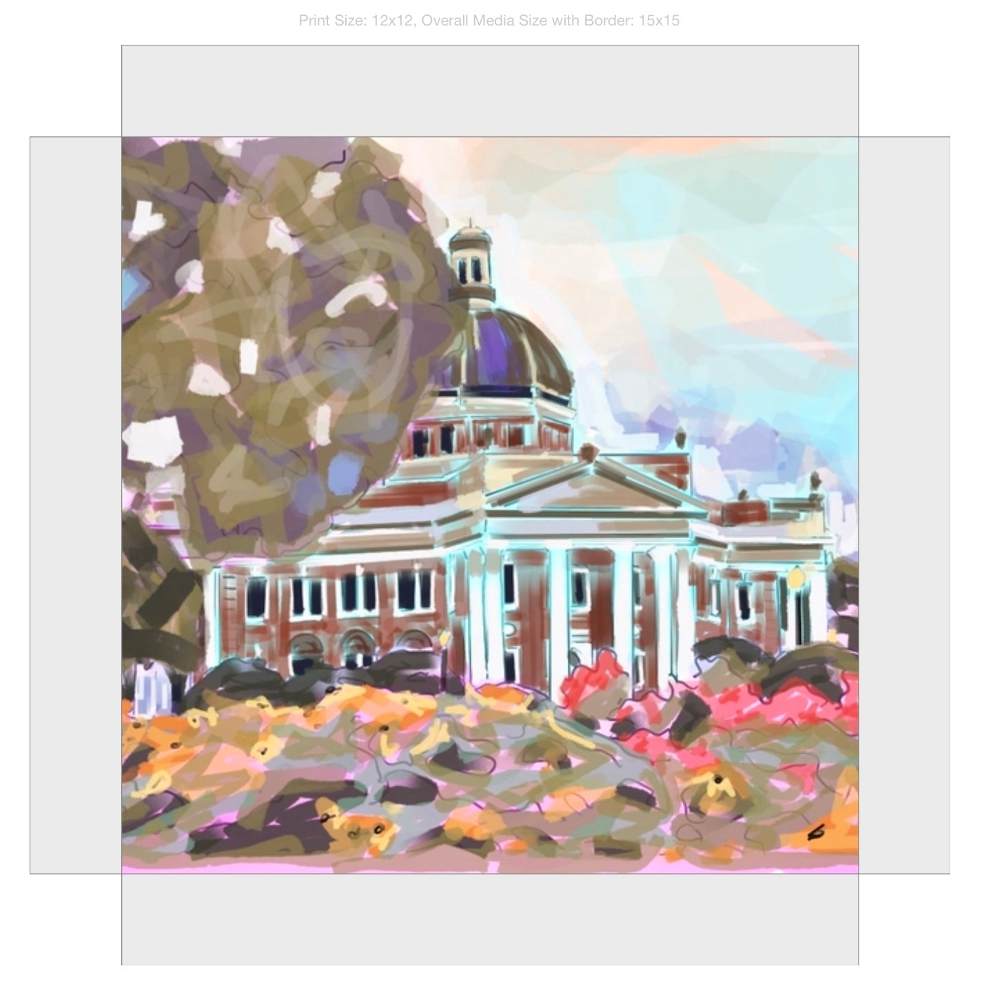 Southern Miss Campus Giclee on Gallery Wrapped Canvas