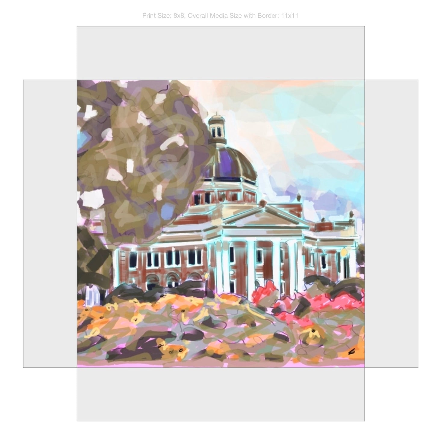 Southern Miss Campus Giclee on Gallery Wrapped Canvas