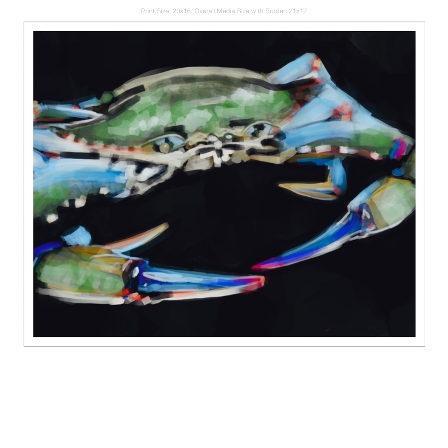 Colorful Crab on Premium Heavyweight Paperj
