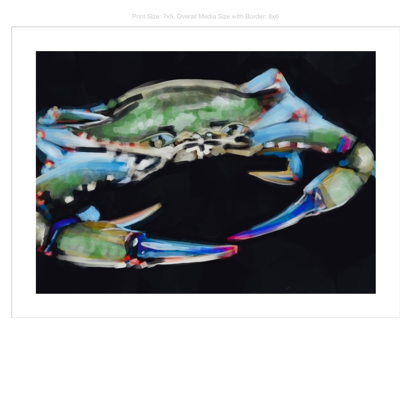 Colorful Crab on Premium Heavyweight Paperj