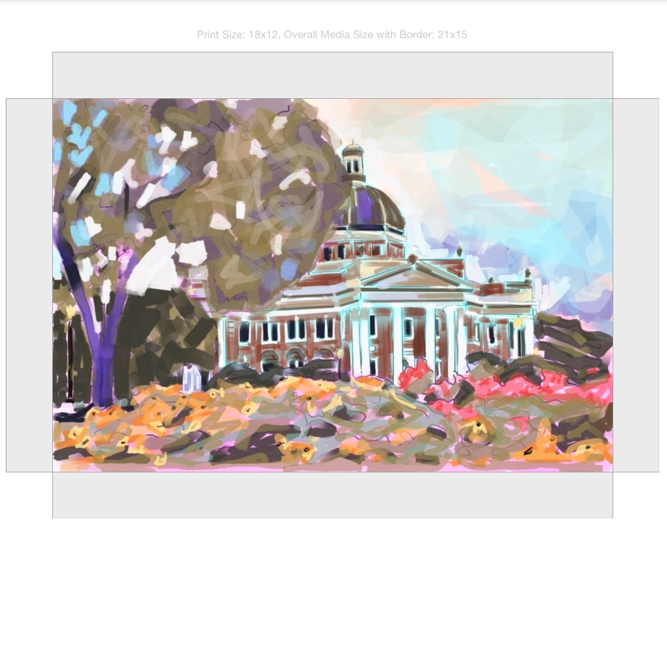 Southern Miss Campus Giclee on Gallery Wrapped Canvas