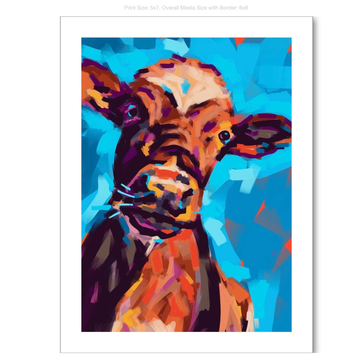 Colorful Cow on Premium Heavyweight Paper