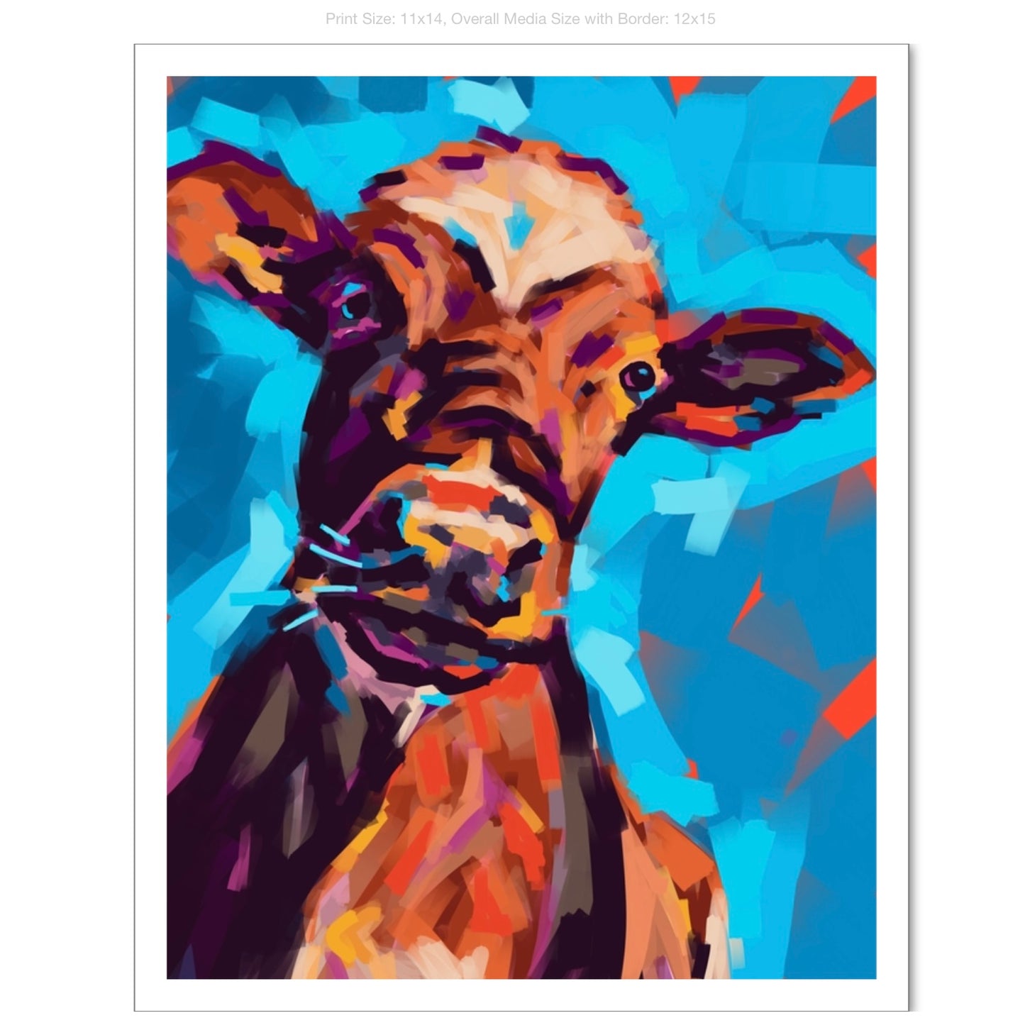 Colorful Cow on Premium Heavyweight Paper
