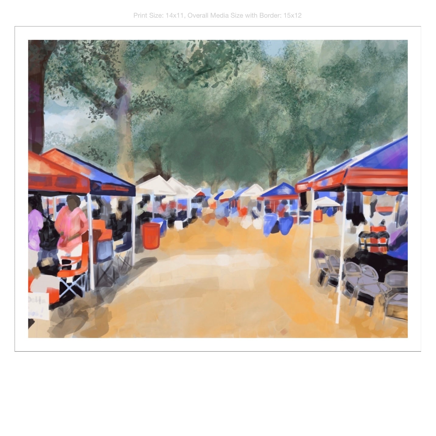 Tents in The Grove Giclee on Premium Heavyweight Paper
