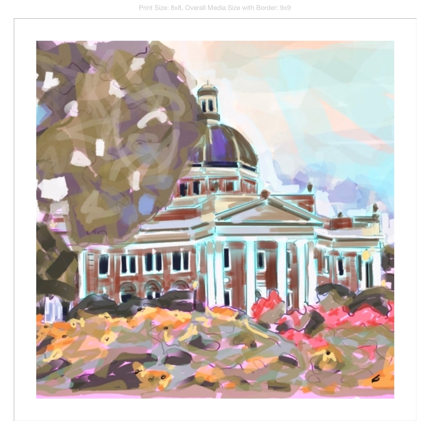Southern Miss Campus Giclee on Premium Heavyweight Paper