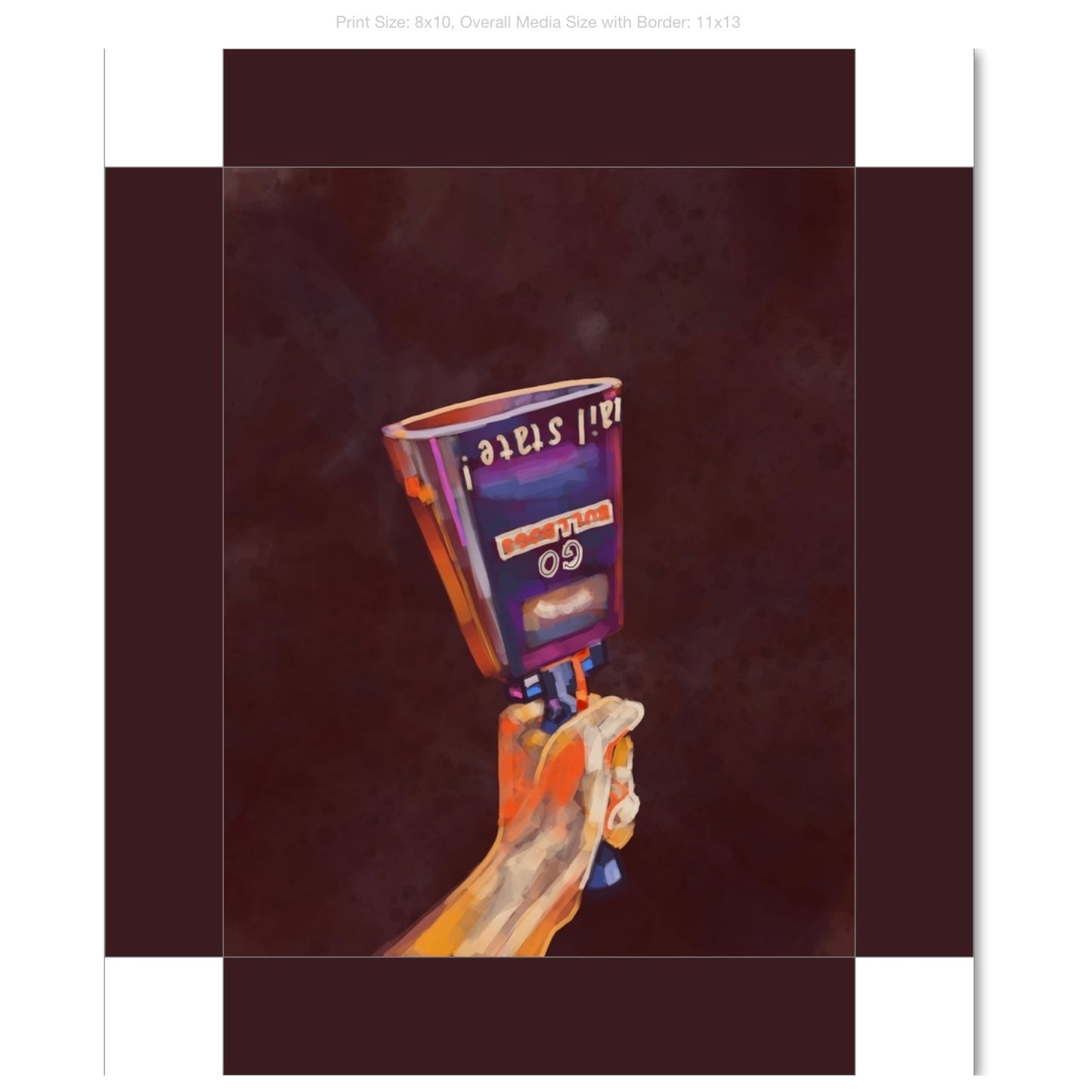 More Cowbell (Maroon) Giclee on Gallery Wrapped Canvas