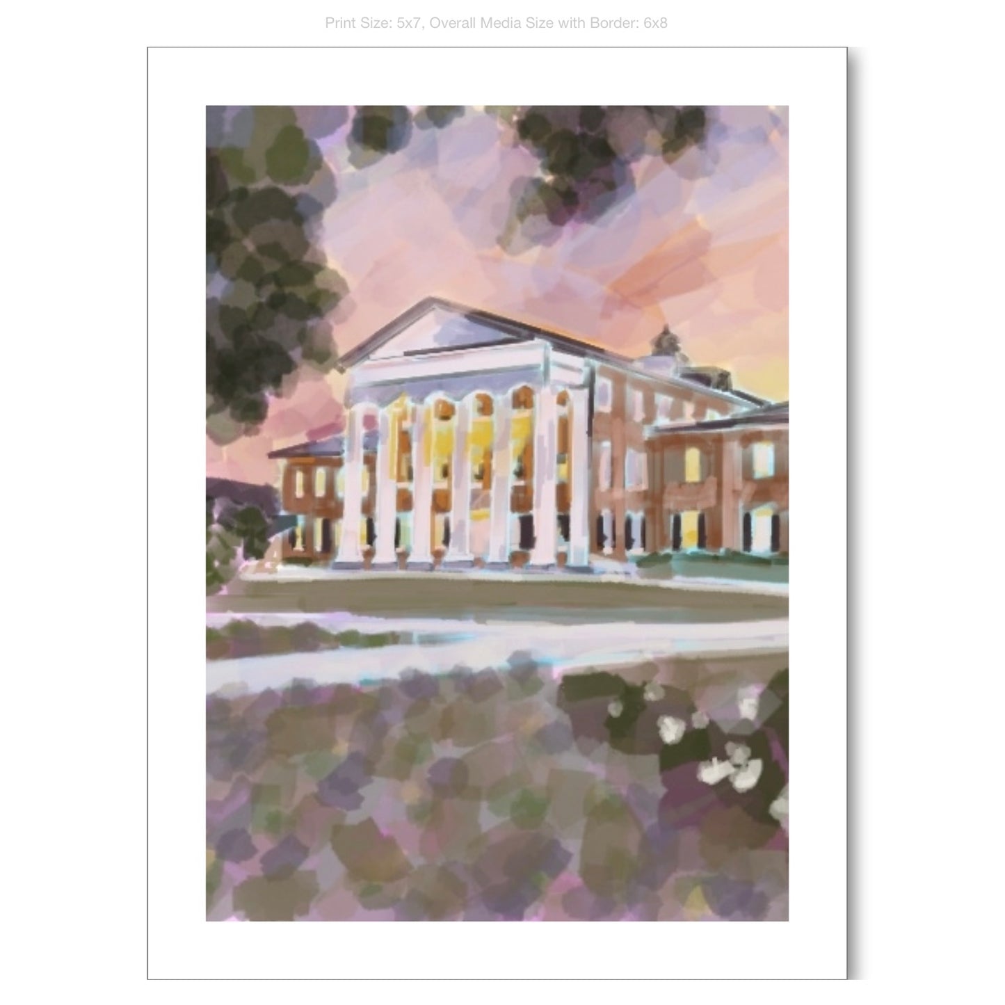 Ole Miss Campus Giclee on Premium Heavyweight Paper