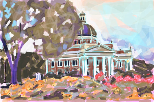 Southern Miss Campus Giclee on Premium Heavyweight Paper