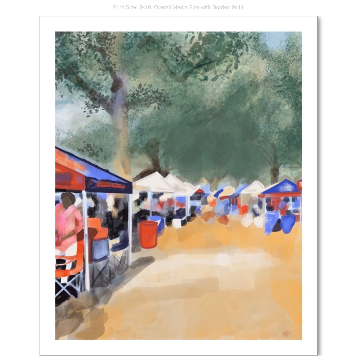 Tents in The Grove Giclee on Premium Heavyweight Paper
