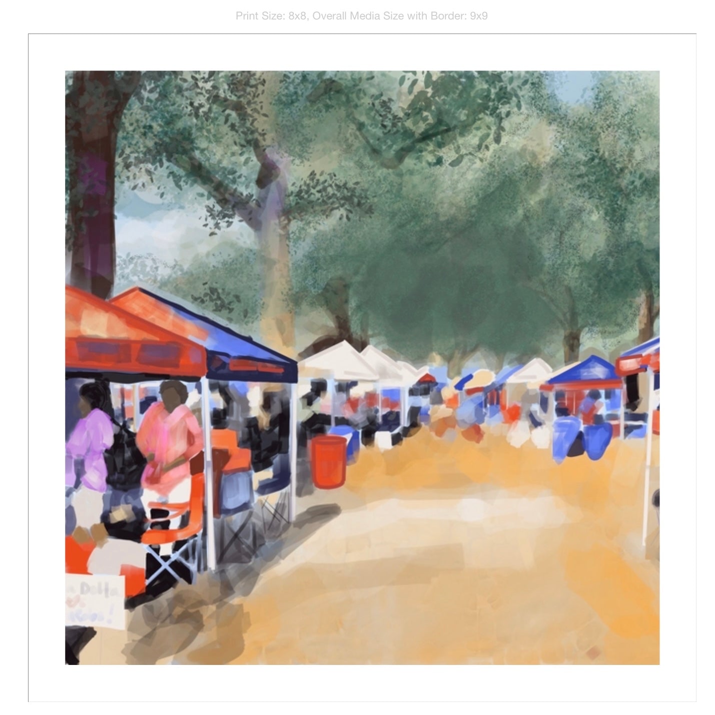 Tents in The Grove Giclee on Premium Heavyweight Paper