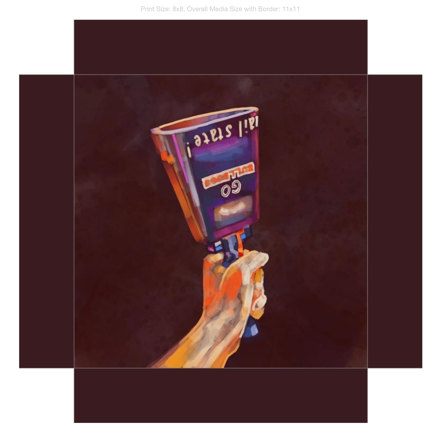 More Cowbell (Maroon) Giclee on Gallery Wrapped Canvas