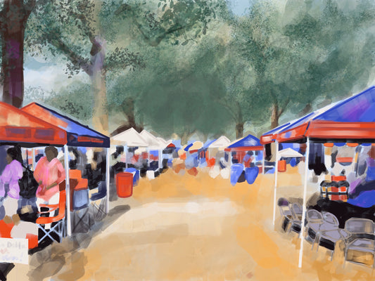 Tents in The Grove Giclee on Premium Heavyweight Paper