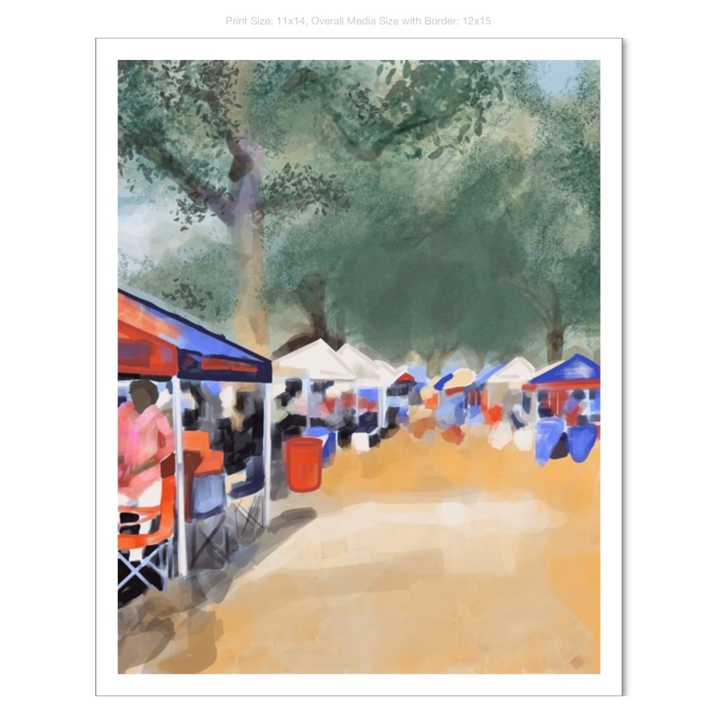 Tents in The Grove Giclee on Premium Heavyweight Paper