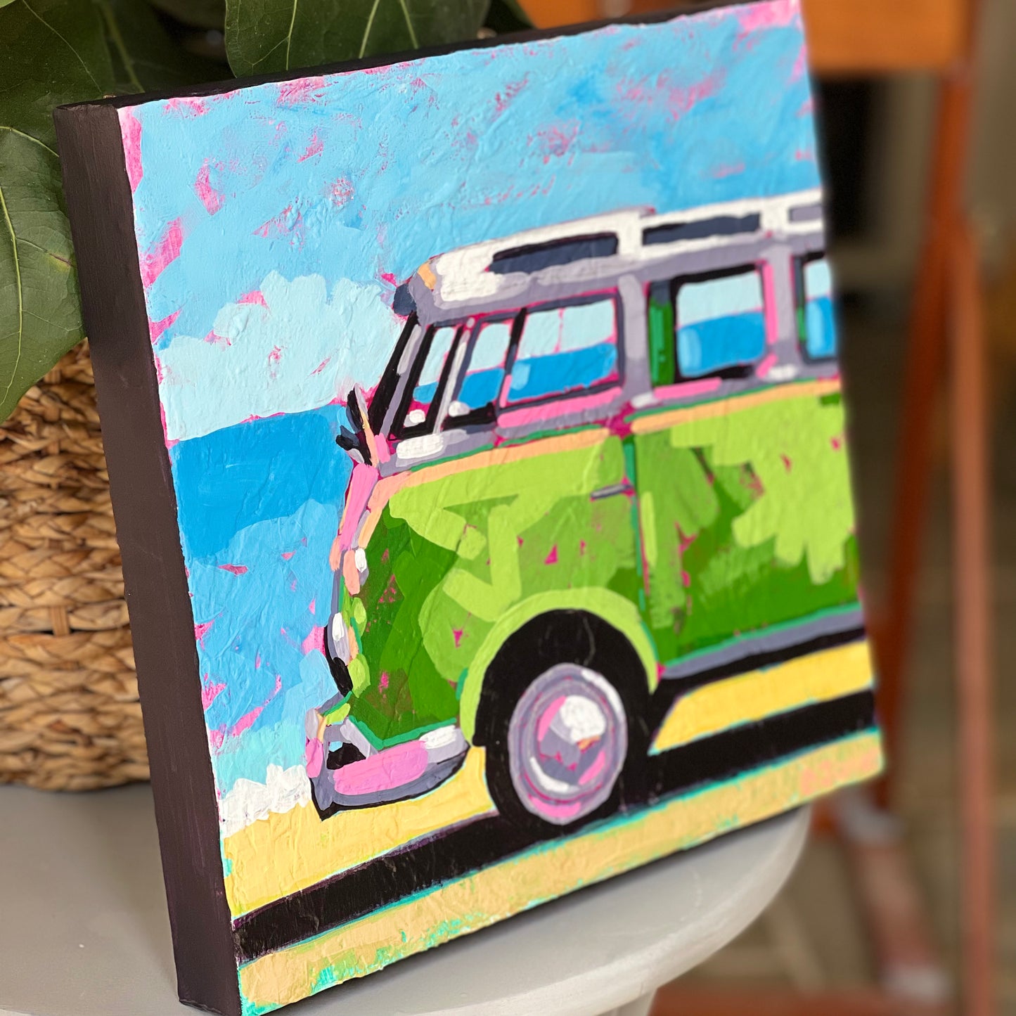 12” x 12” Textured VW Beach Van