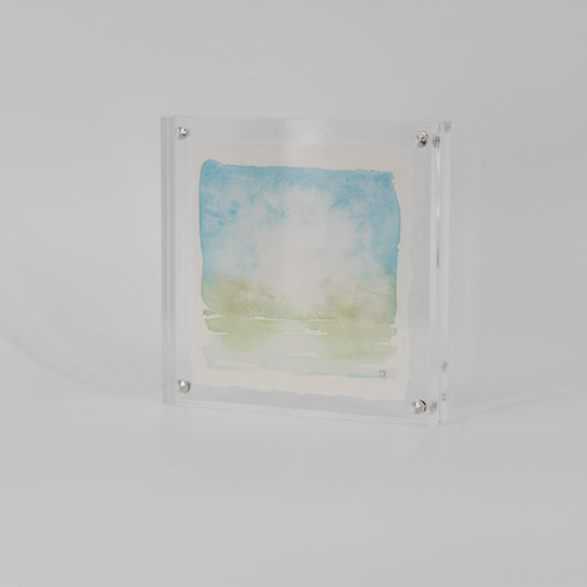 5” x 5” Acrylic Framed Watercolor Landscape