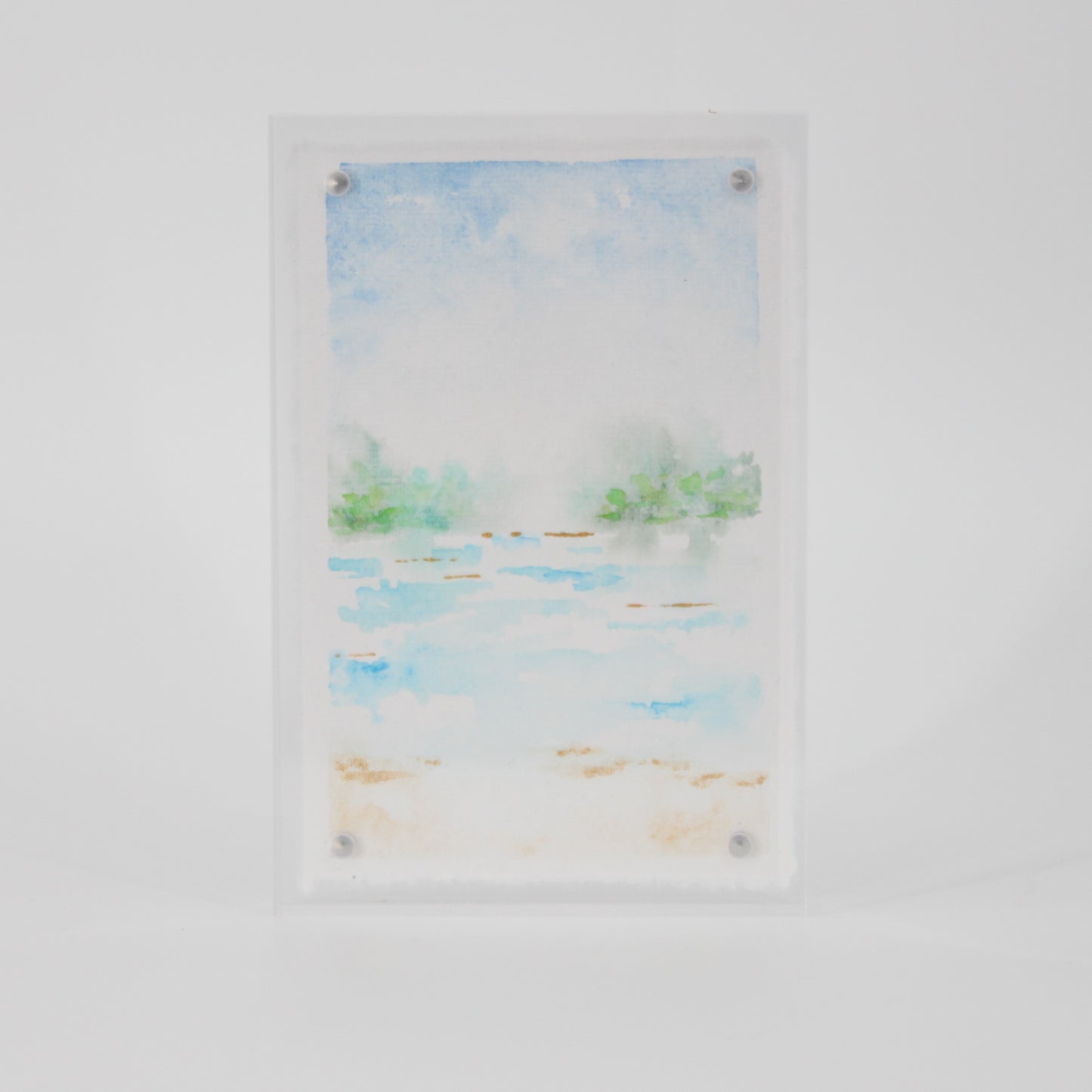 4” x 6” Acrylic Framed Watercolor Landscape
