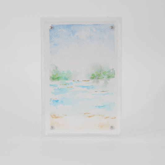 4” x 6” Acrylic Framed Watercolor Landscape