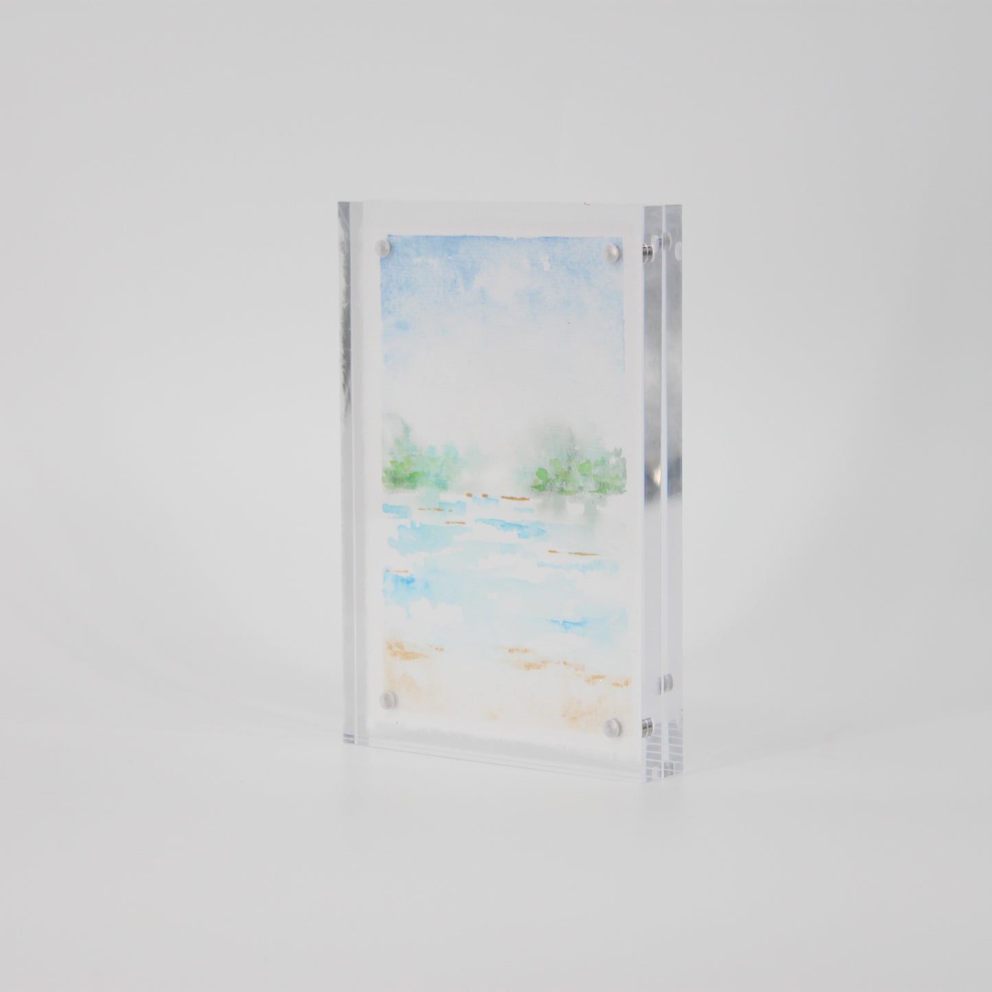 4” x 6” Acrylic Framed Watercolor Landscape