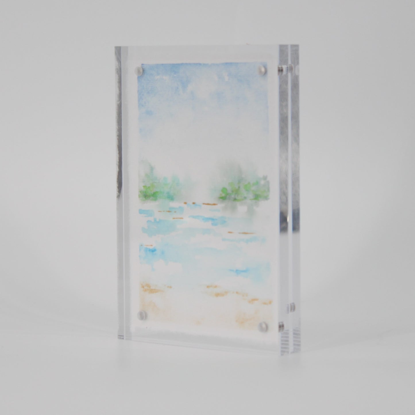4” x 6” Acrylic Framed Watercolor Landscape