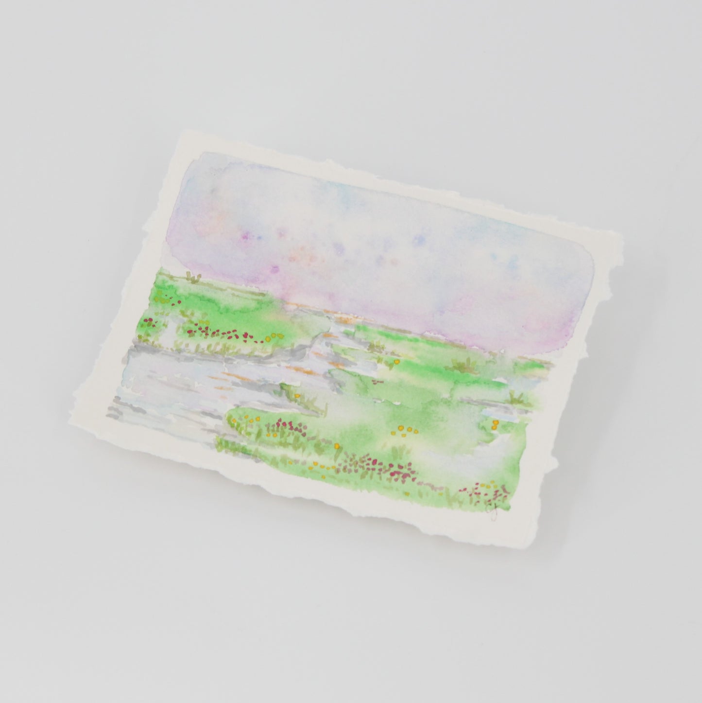 Watercolor Landscape on Paper