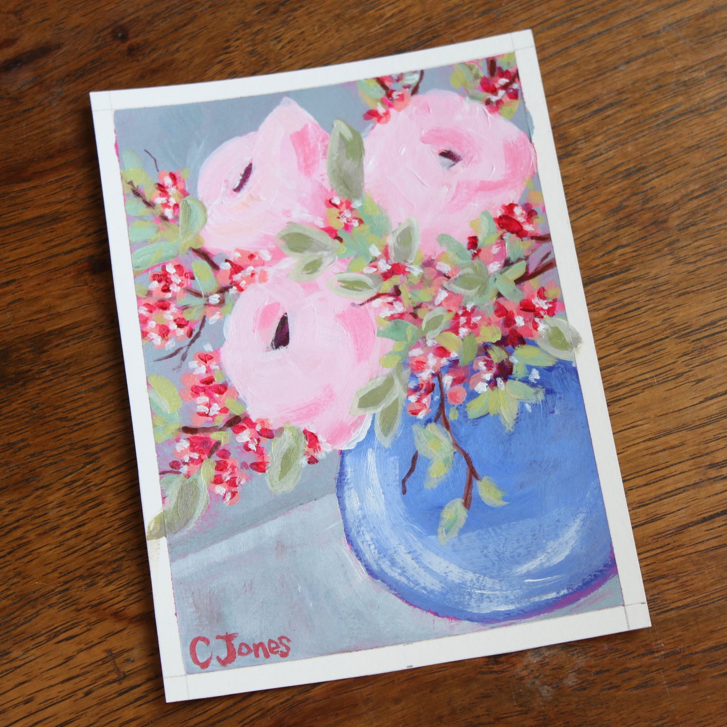 Peonies on paper