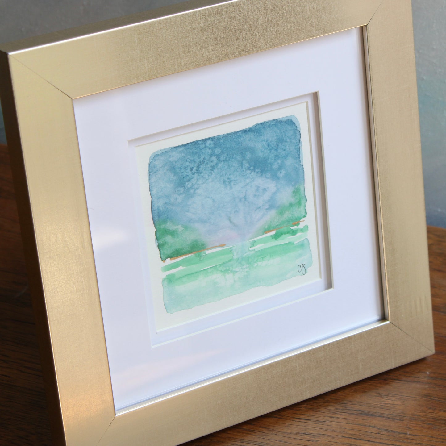 Framed Watercolor Landscape