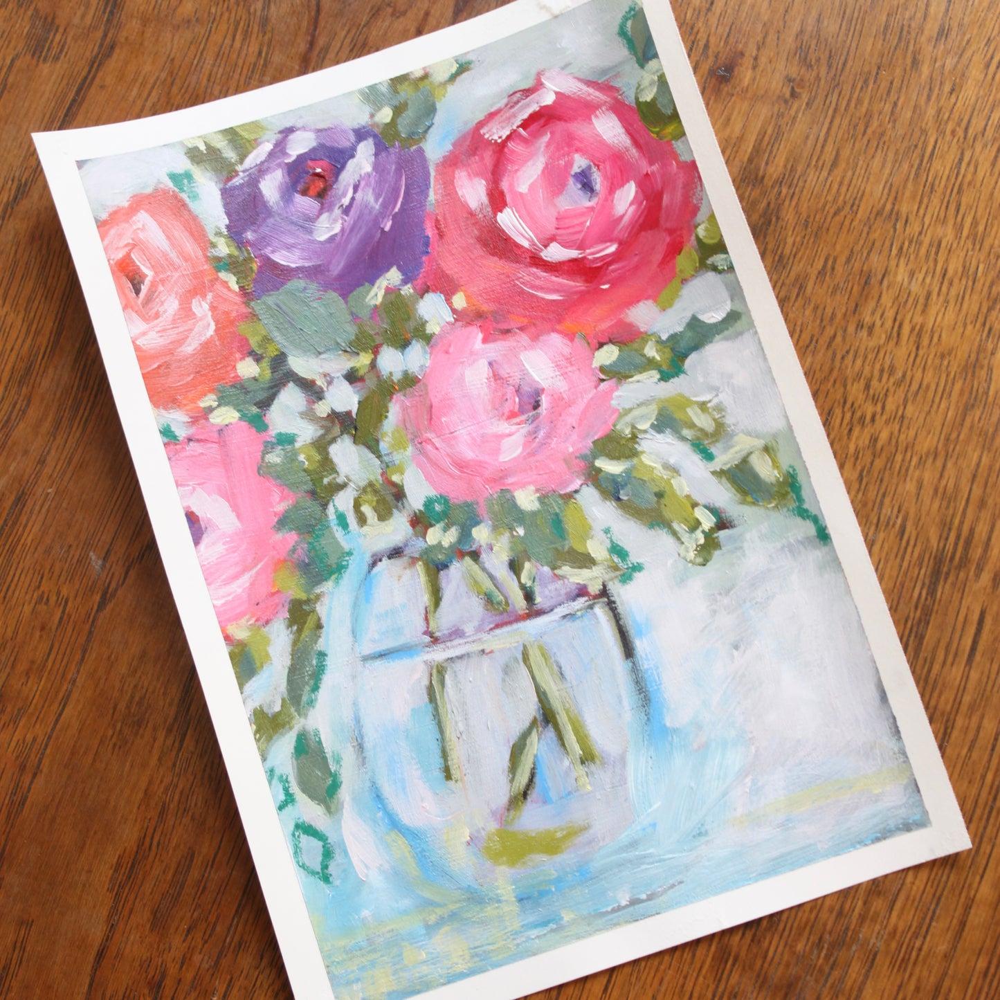 Colorful Roses on paper