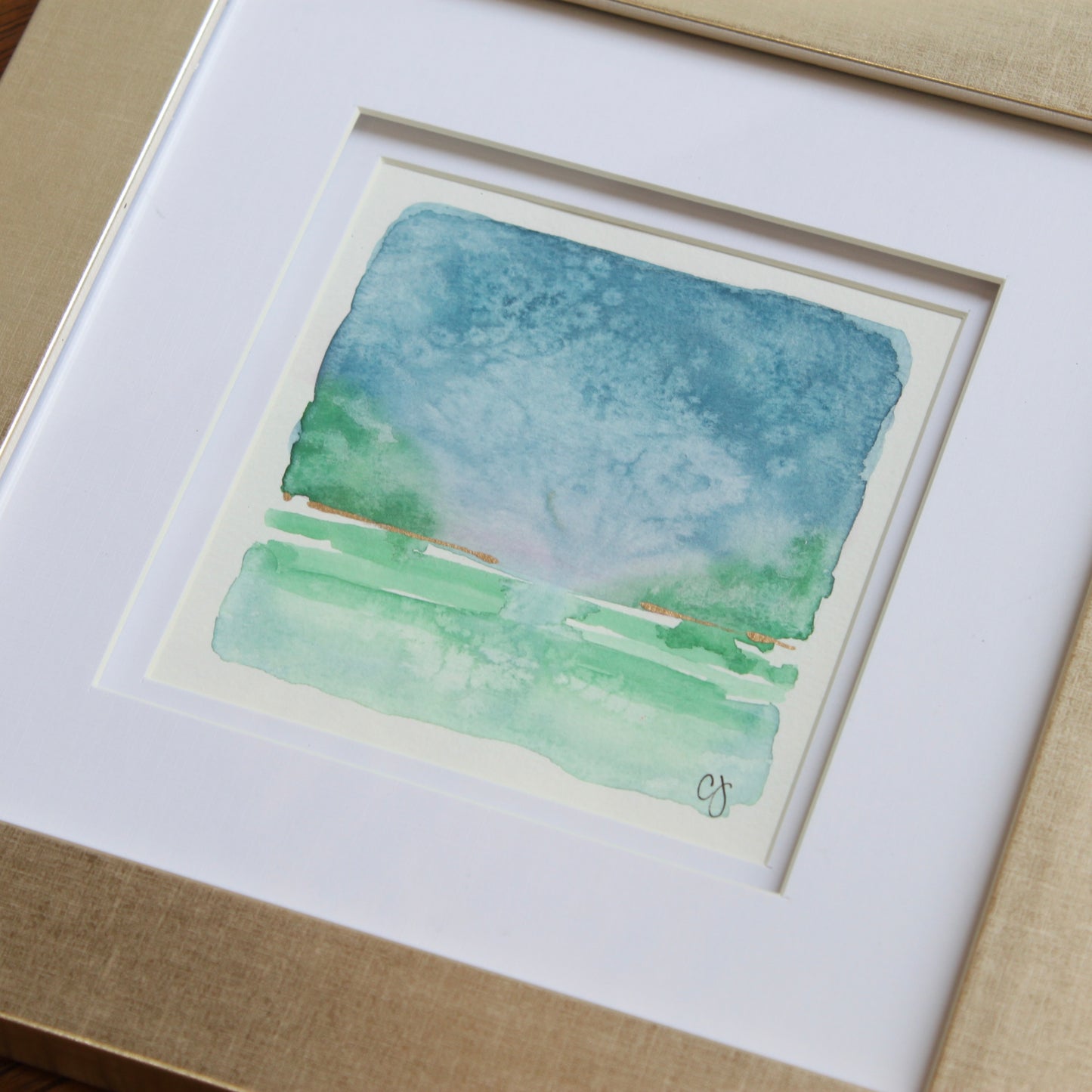 Framed Watercolor Landscape