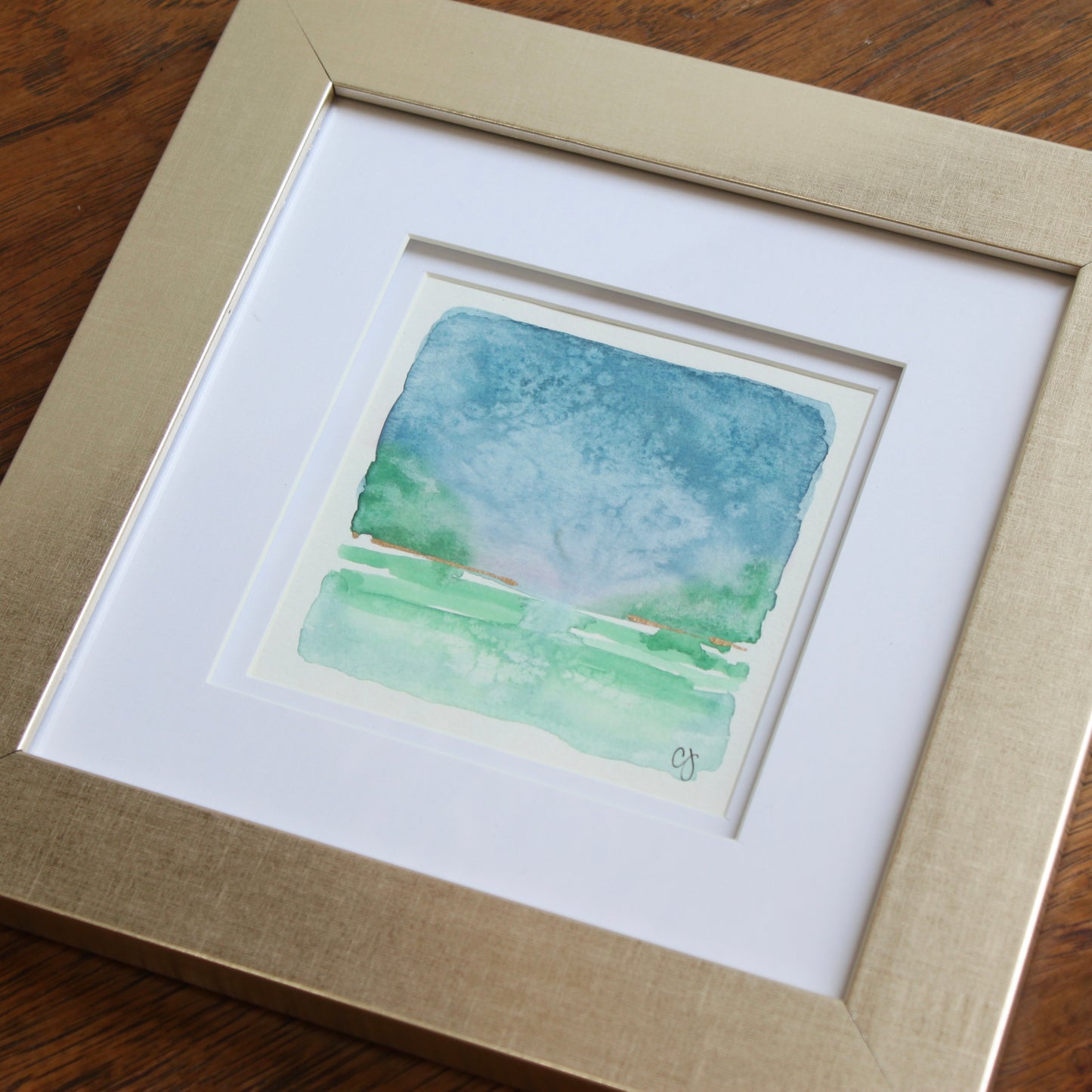 Framed Watercolor Landscape