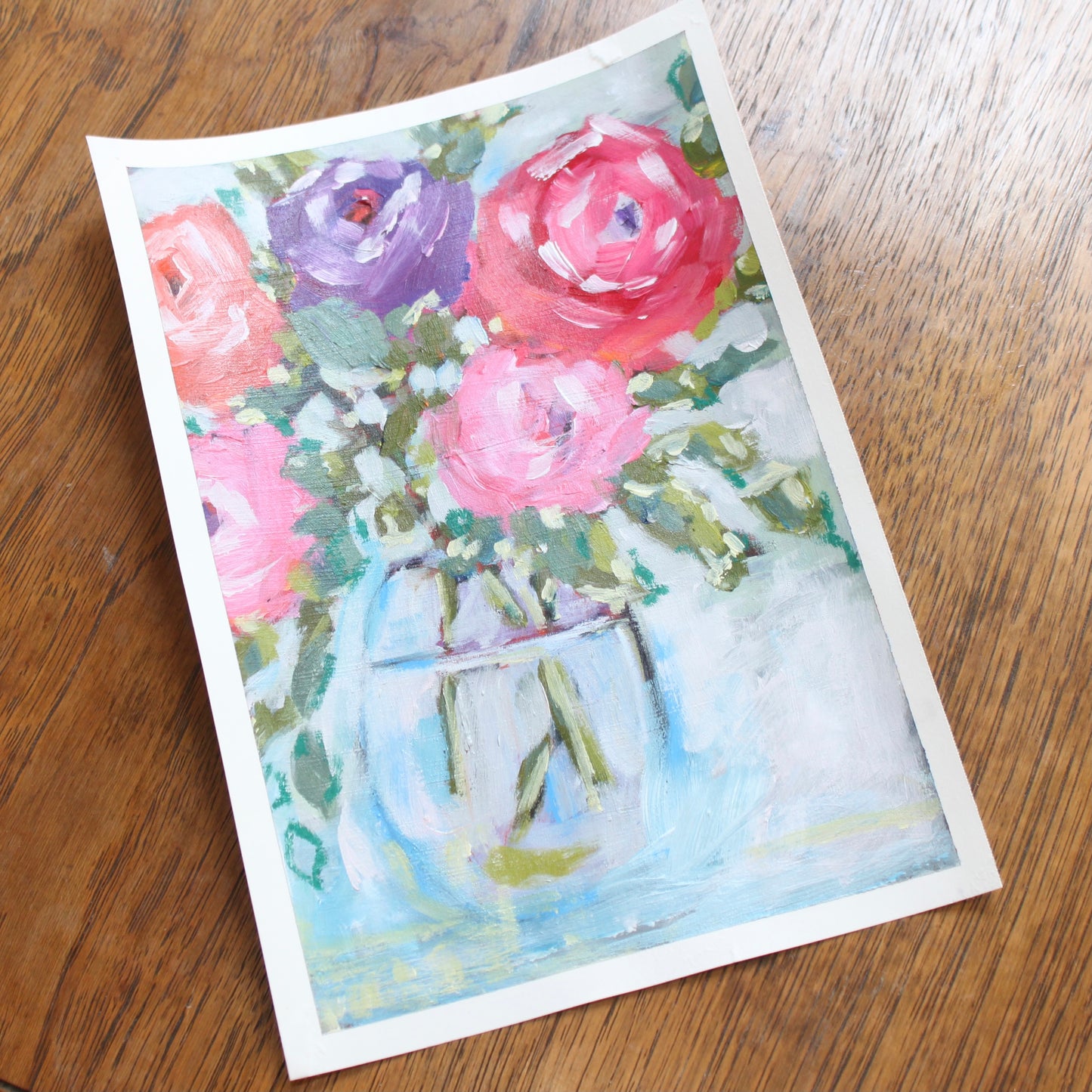 Colorful Roses on paper