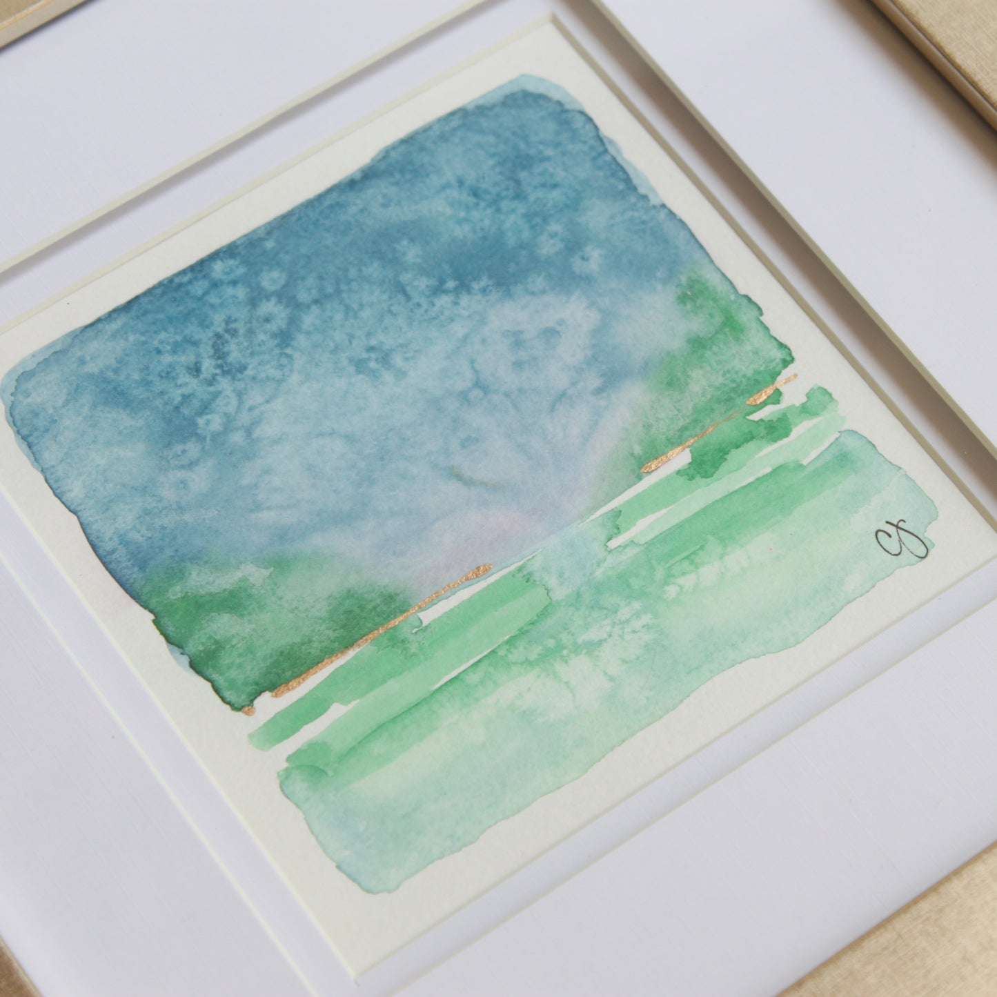 Framed Watercolor Landscape