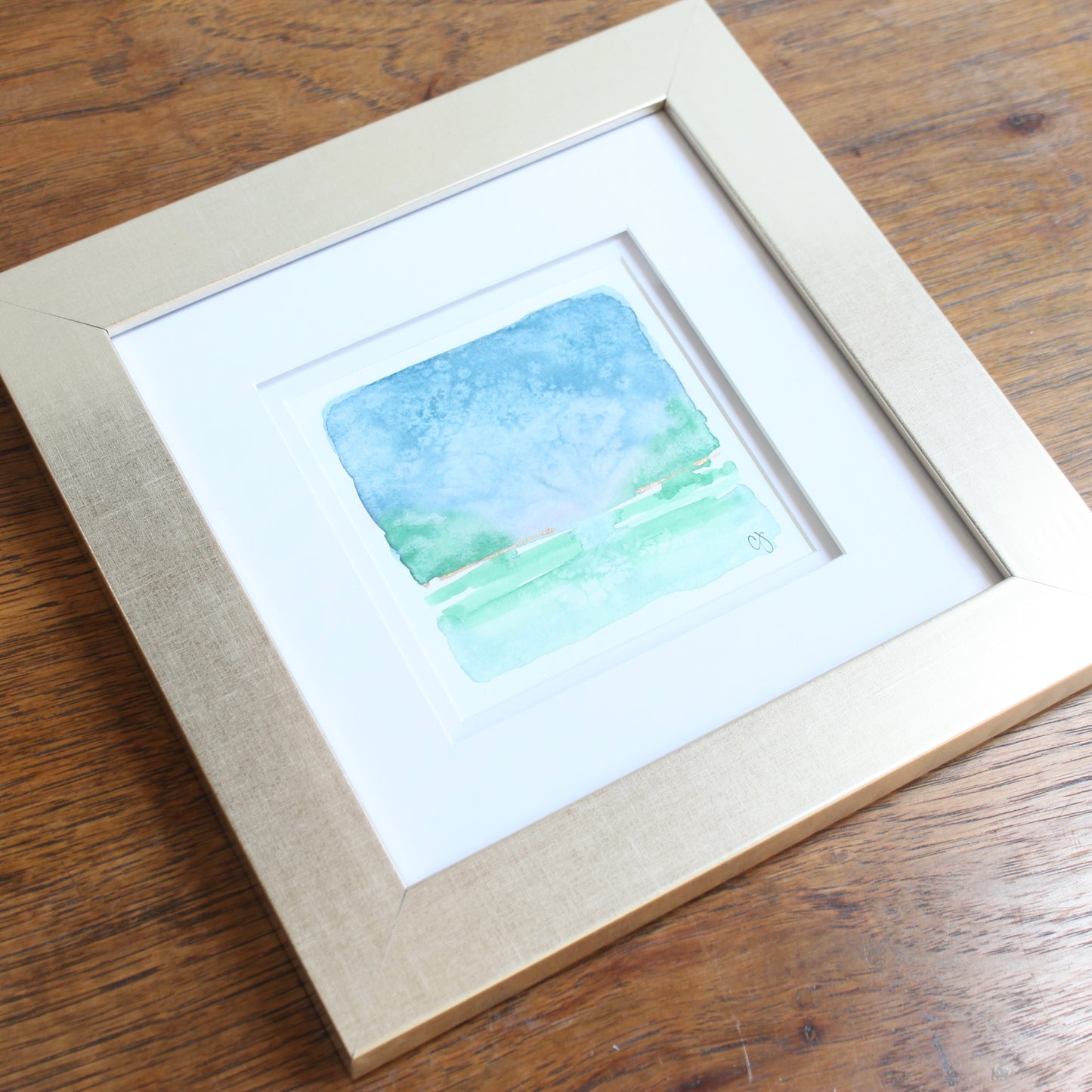 Framed Watercolor Landscape