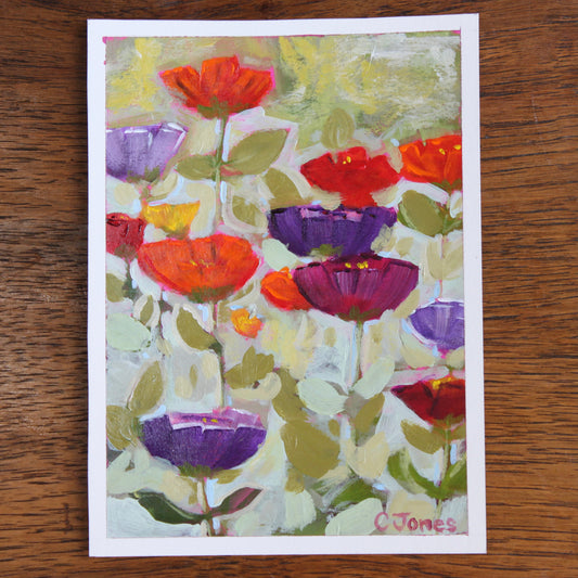 Zinnias on paper