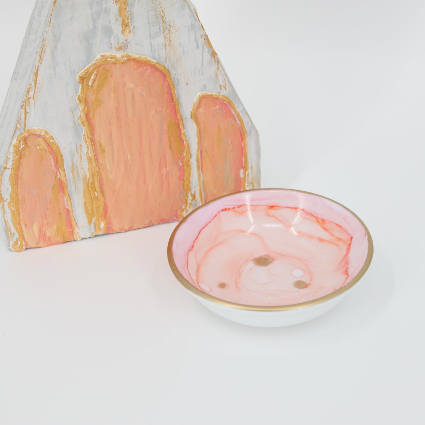 Trinket Dish - Peach & Pink
