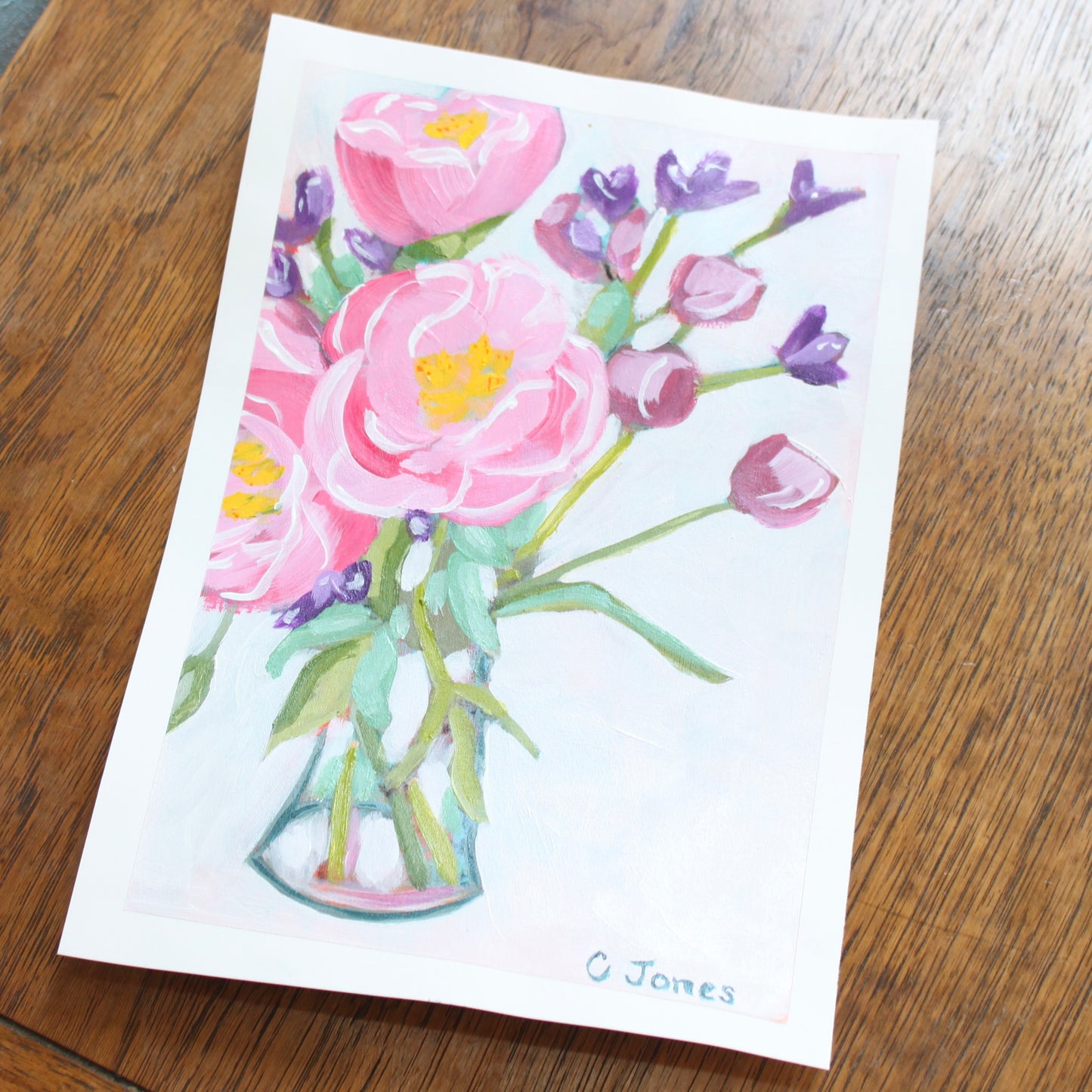 Pink Bouquet on paper