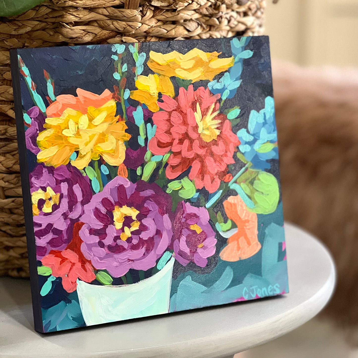 8” x 8” Zinnia Bouquet