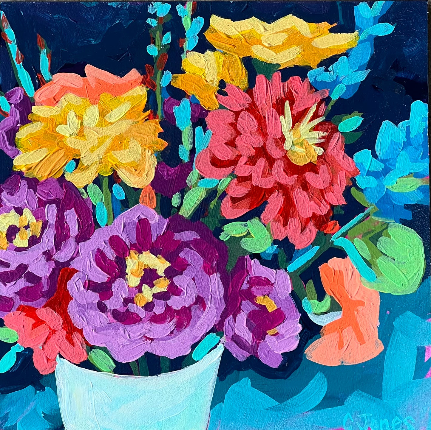 8” x 8” Zinnia Bouquet