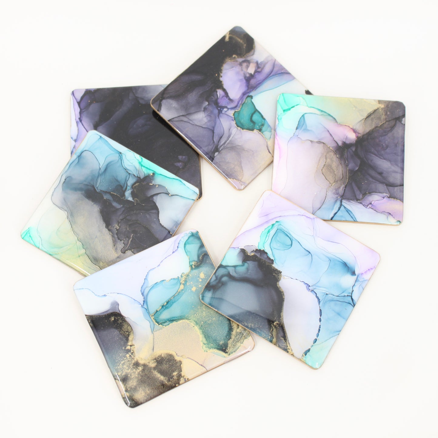 Dramatic 6 piece coaster set