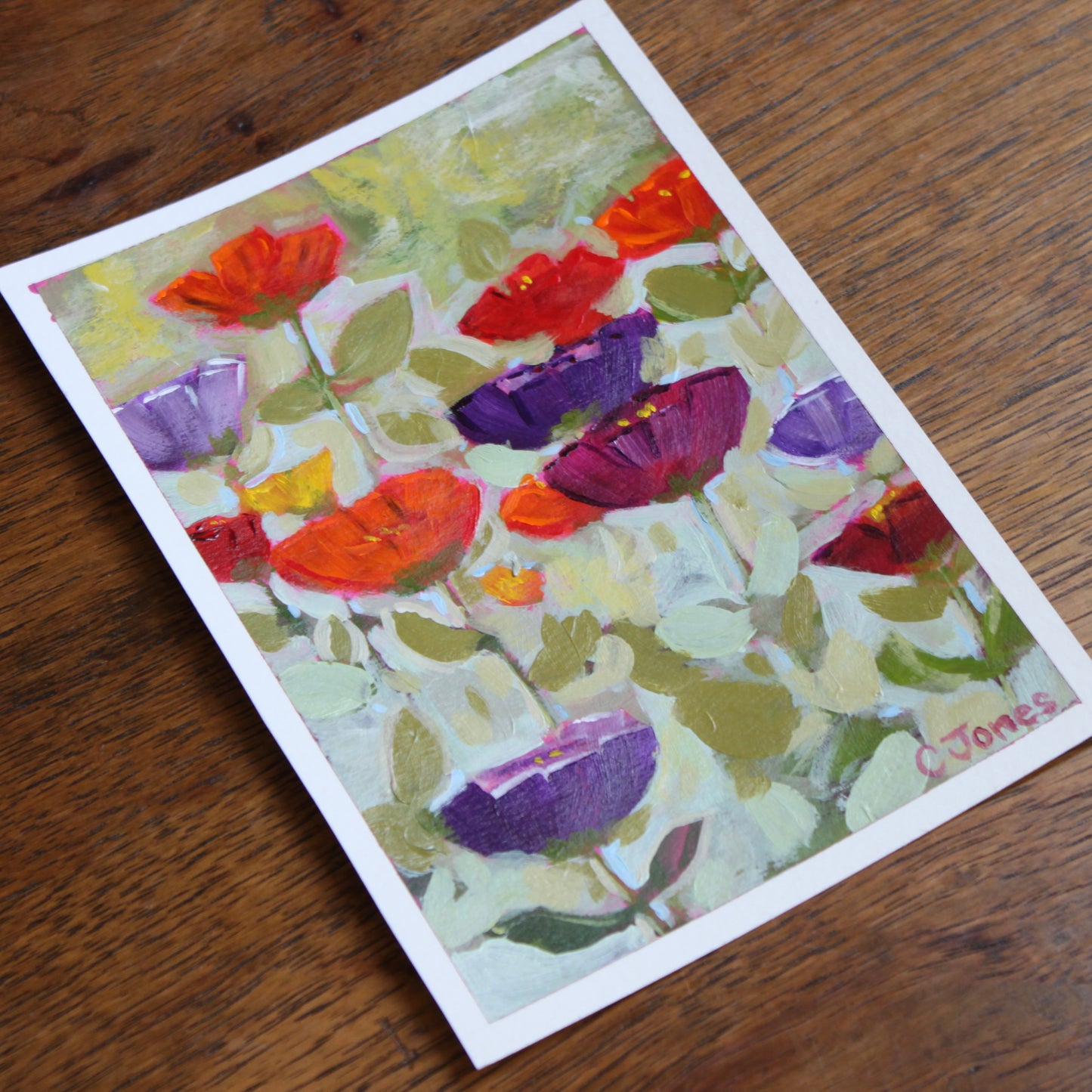 Zinnias on paper
