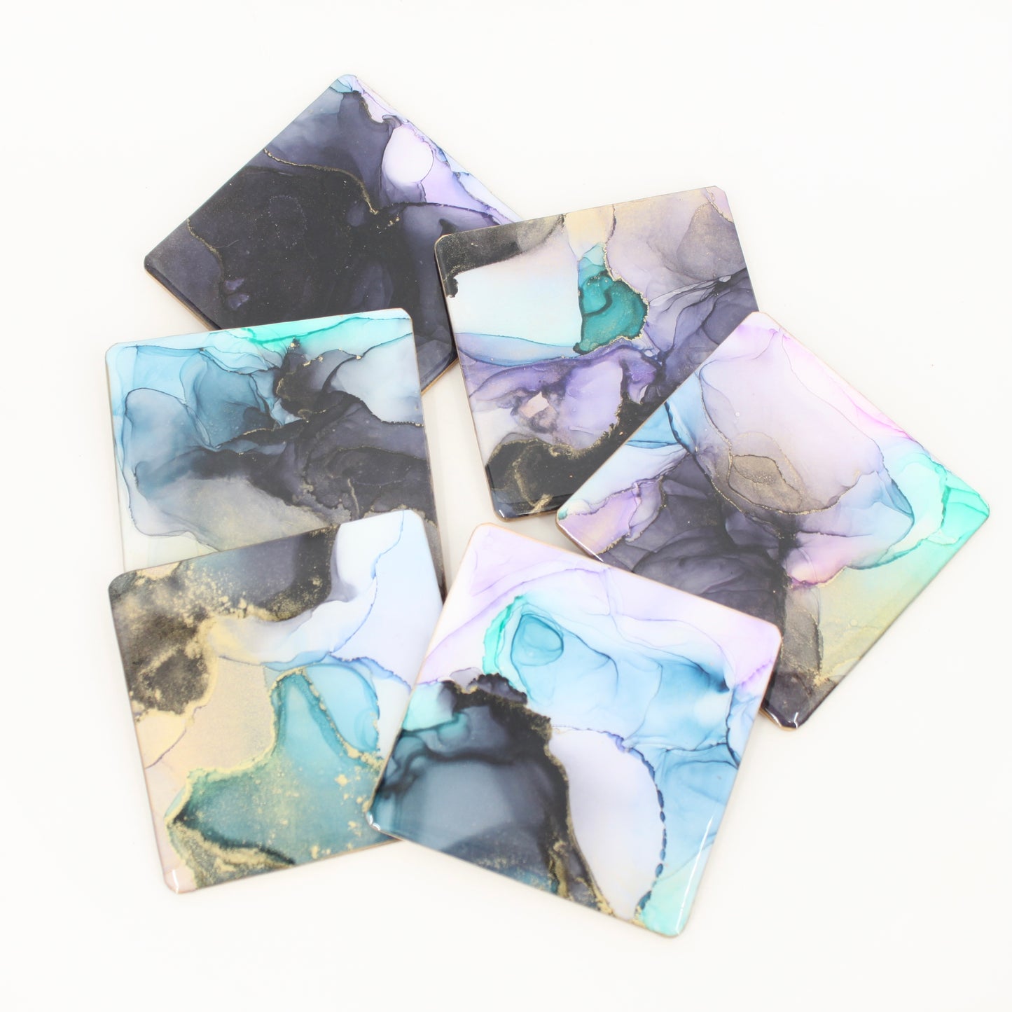Dramatic 6 piece coaster set