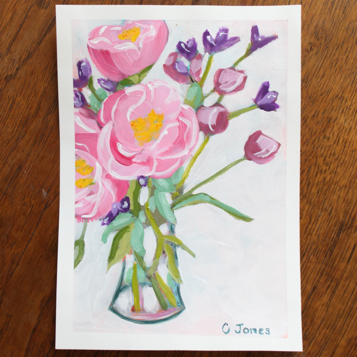 Pink Bouquet on paper