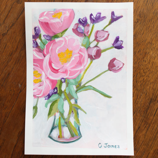 Pink Bouquet on paper