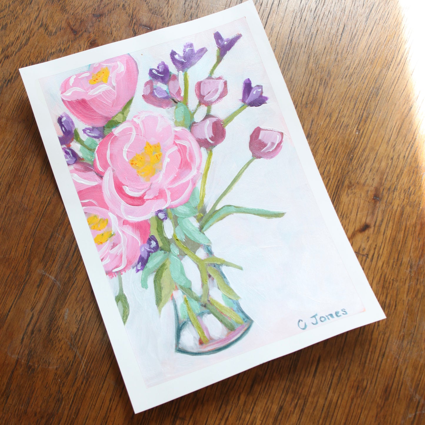 Pink Bouquet on paper