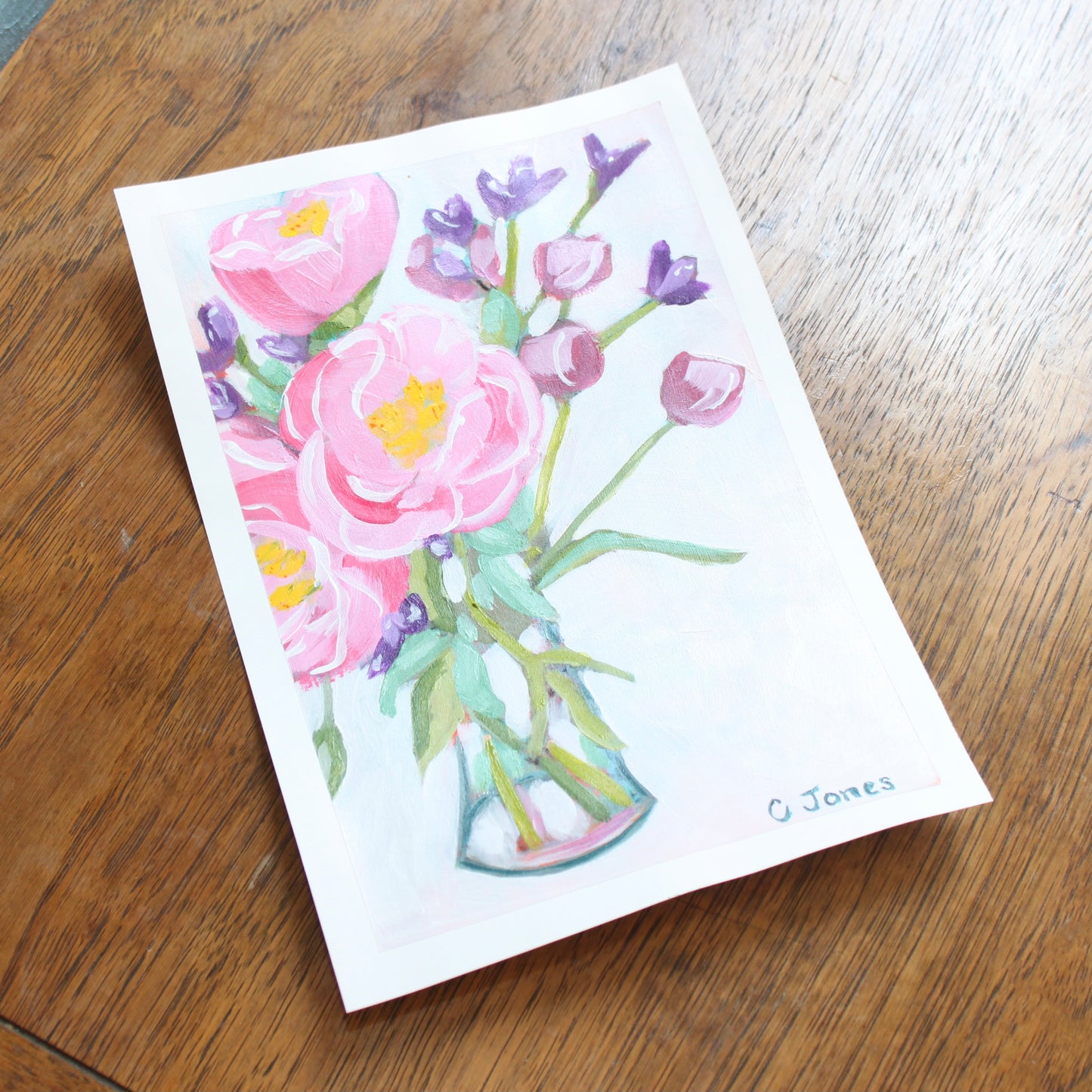 Pink Bouquet on paper